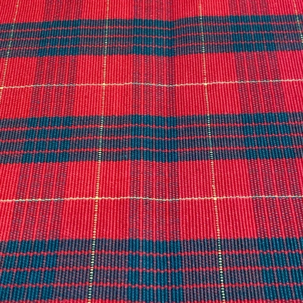 Christmas Placemats Woven Rattan‎ Straw Raffia Set Of 12 Red, Green Traditional